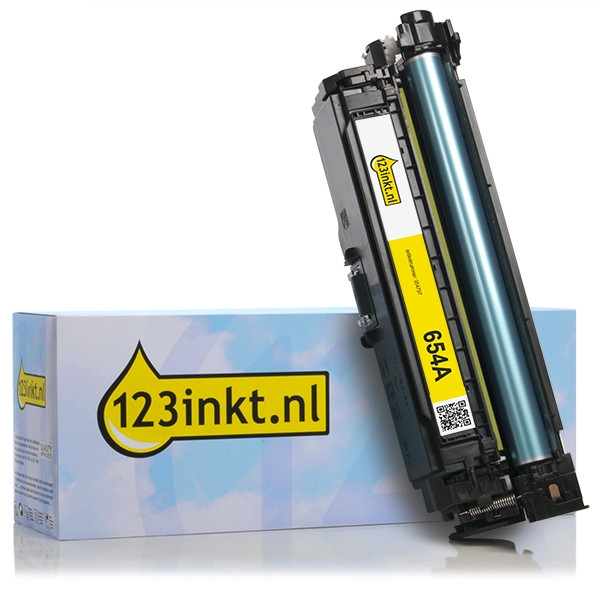 123inkt huismerk vervangt HP 654A (CF332A) toner geel CF332AC 054797 - 1