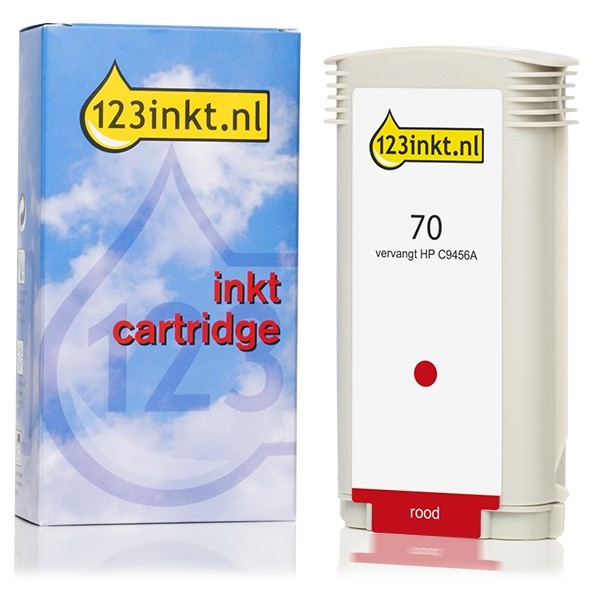 123inkt huismerk vervangt HP 70 (C9456A) inktcartridge rood C9456AC 030837 - 1