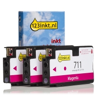 123inkt huismerk vervangt HP 711 (CZ135A) multipack magenta 3 stuks CZ135AC 044207