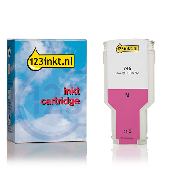 123inkt huismerk vervangt HP 746 (P2V78A) inktcartridge magenta P2V78AC 055341 - 1