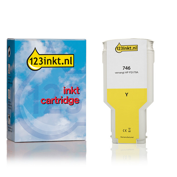 123inkt huismerk vervangt HP 746 (P2V79A) inktcartridge geel P2V79AC 055343 - 1