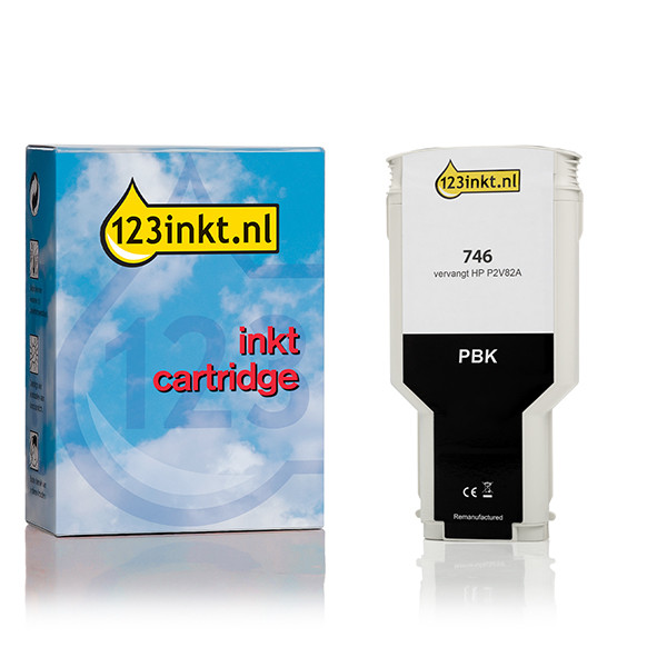 123inkt huismerk vervangt HP 746 (P2V82A) inktcartridge foto zwart P2V82AC 055345 - 1