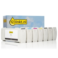 123inkt huismerk vervangt HP 761 multipack zwart + 5 kleuren  160158