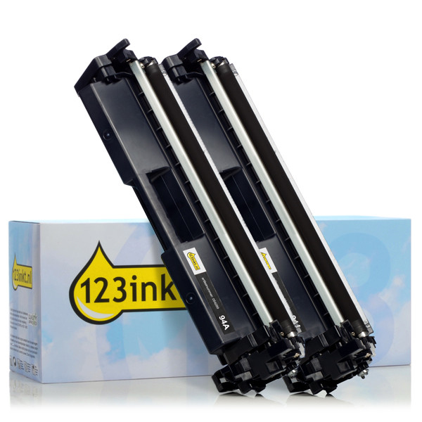 123inkt huismerk vervangt HP 94A (CF294A) toner zwart dubbelpak CF294AC 160708 - 1