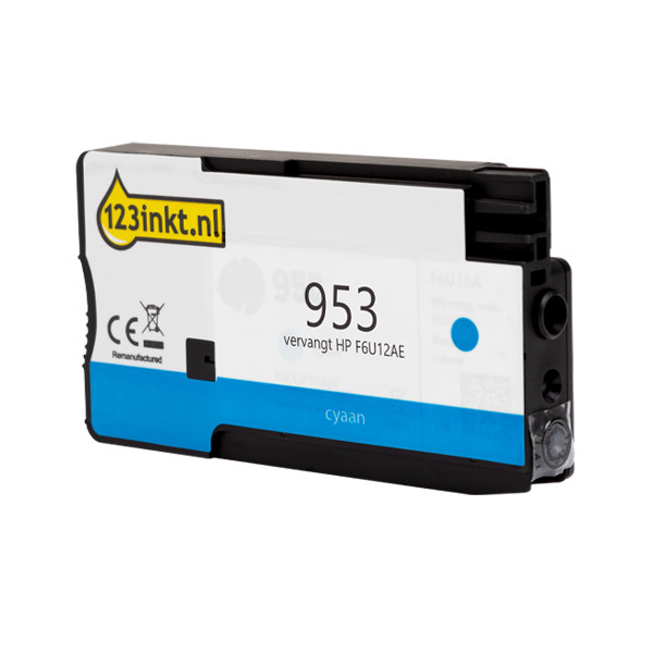 123inkt huismerk vervangt HP 953 (F6U12AE) inktcartridge cyaan F6U12AEC 044531 - 2