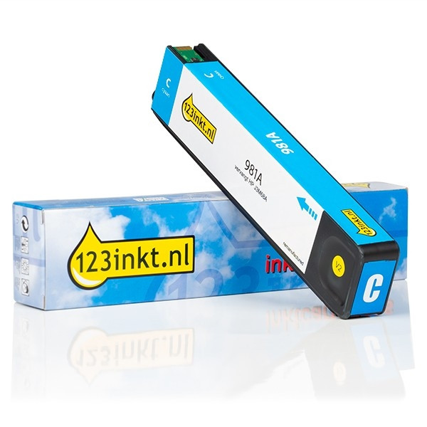 123inkt huismerk vervangt HP 981A (J3M68A) inktcartridge cyaan J3M68AC 044561 - 1