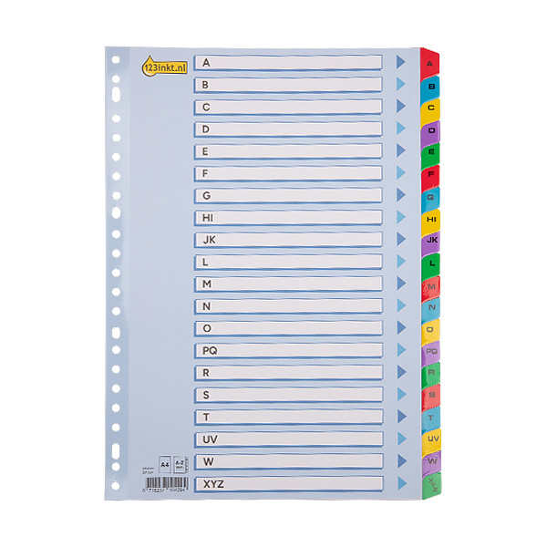 123inkt kartonnen tabbladen A4 met A-Z tabs (23-gaats) 100166C 301624 - 1