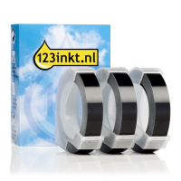 123inkt lettertang S0847730 reliëftape wit op zwart multipack