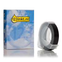 123inkt lettertang S0898130 / 520109 reliëftape wit op zwart  089261