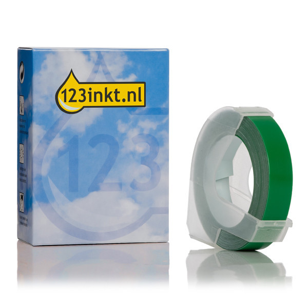 123inkt lettertang S0898160 reliëftape wit op groen  089264 - 1