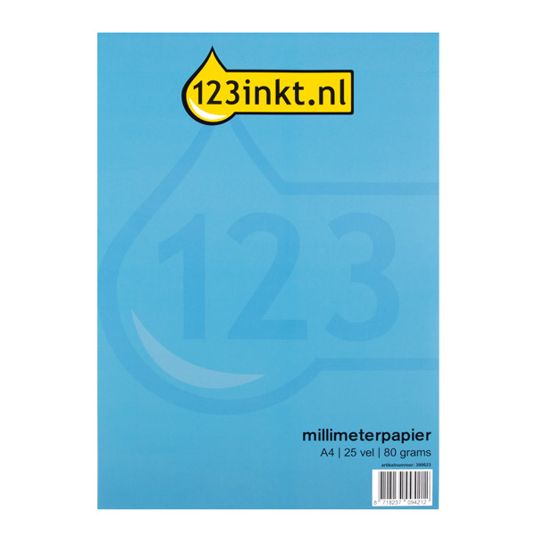 123inkt millimeterpapier A4 25 vel (80 g/m2) 200067115C K-5594C 390623 - 1