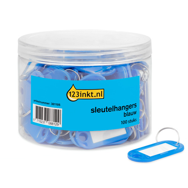 123inkt sleutelhangers blauw (100 stuks) AC-E10652C 301105 - 1