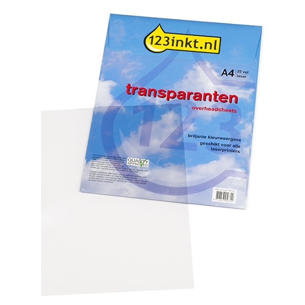 Pool Rechthoek Extra 123inkt transparanten voor laserprinters (25 bladen) 123inkt.nl