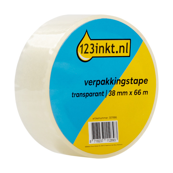 123inkt verpakkingstape transparant 38 mm x 66 m (1 rol) 57165-00000-05C 301986 - 1