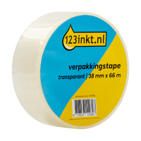 123inkt verpakkingstape transparant 38 mm x 66 m (1 rol)