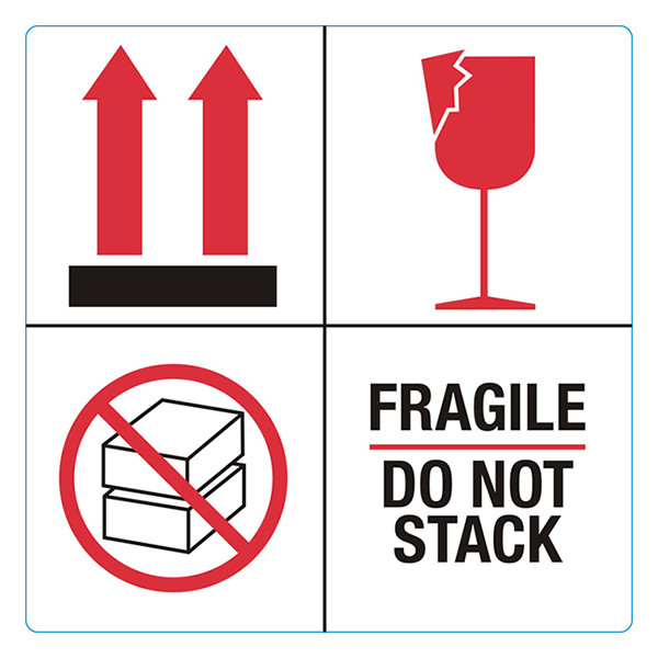 123inkt waarschuwingsetiketten Fragile/Do not stack (1.000 etiketten) 76930 302332 - 1