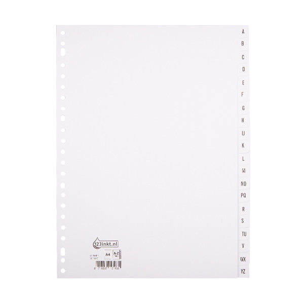 123inkt witte kartonnen tabbladen A4 met A-Z tabs (23-gaats) PK420AZMC 301537 - 1