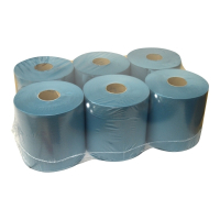 123schoon poetspapier blauw 1-laags 6 x 300m geschikt voor Tork M2 dispenser 323 SDR02028