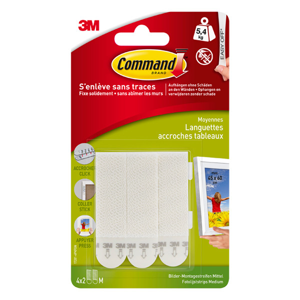 3M Command zelfklevende fotolijststrips wit medium (4 stuks) 17201C 214549 - 1