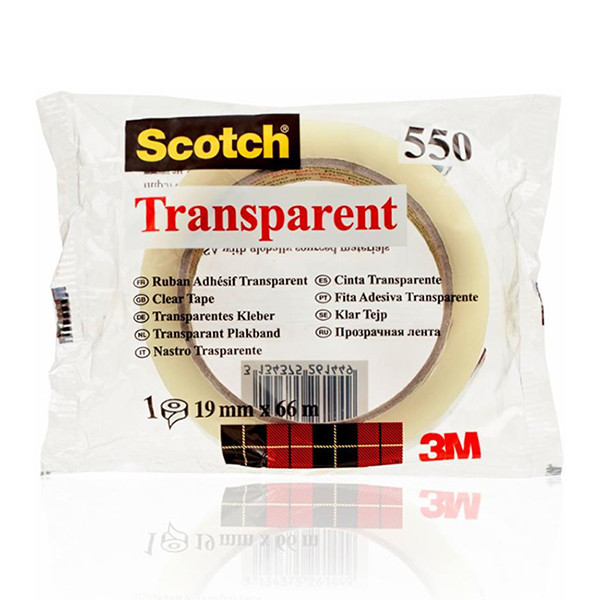 3M Scotch transparante plakband 19 mm x 66 m 5501966 201268 - 1