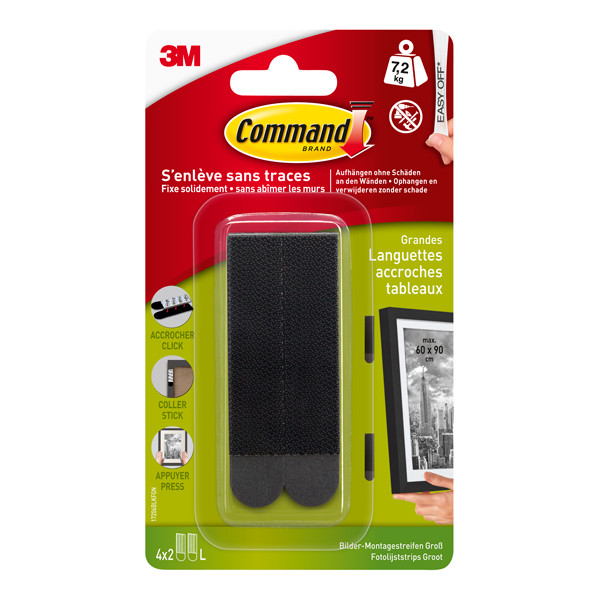 3M command zelfklevend klittenband (4 stuks) 17206BLK 214501 - 1