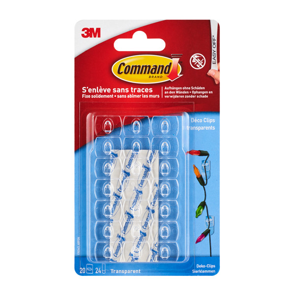 3M command zelfklevende muurklem transparant (20 stuks) 17026CLR 17026CLRN 214505 - 1