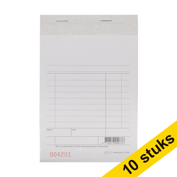 Aanbieding: 10x 123inkt kassablok wit met carbon (2 x 50 vel)  301350 - 1