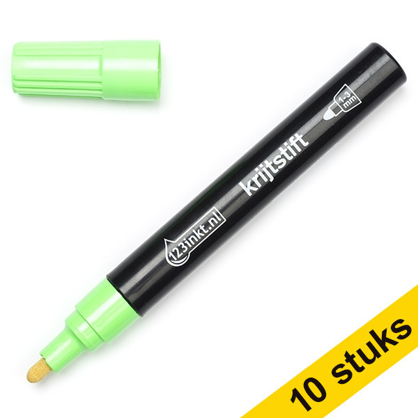 Aanbieding: 10x 123inkt krijtstift groen  300608 - 1