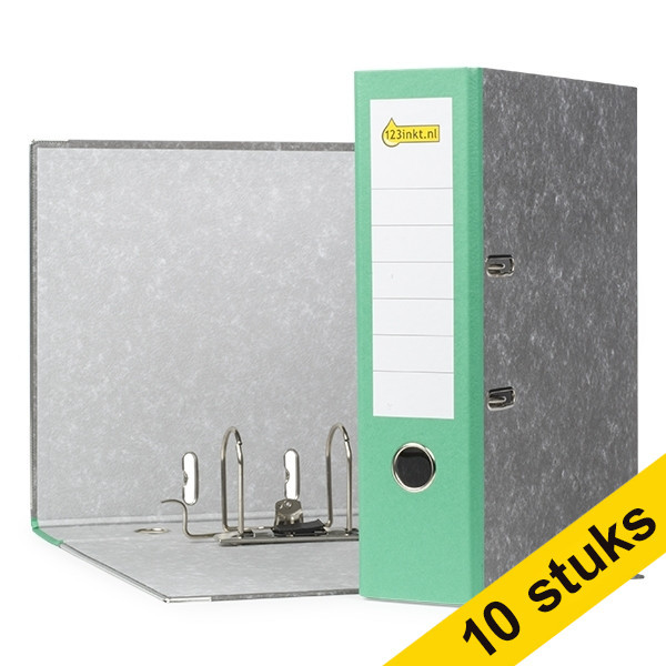 Aanbieding: 10x 123inkt ordner A4 karton groen 80 mm  300369 - 1