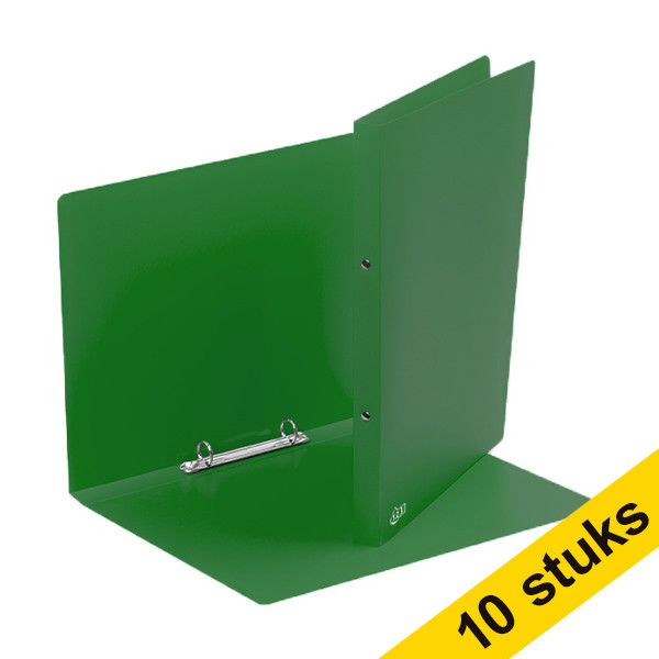 Aanbieding: 10x 123inkt ringband met 2 O-ringen groen (21 mm)  301401 - 1