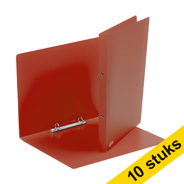 Aanbieding: 10x 123inkt ringband met 2 O-ringen rood (21 mm)  301402 - 1