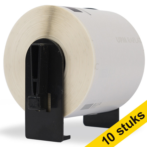 Aanbieding: 123inkt huismerk vervangt 10x Brother DK-22205 continue papiertape DK22205C 650512 - 1