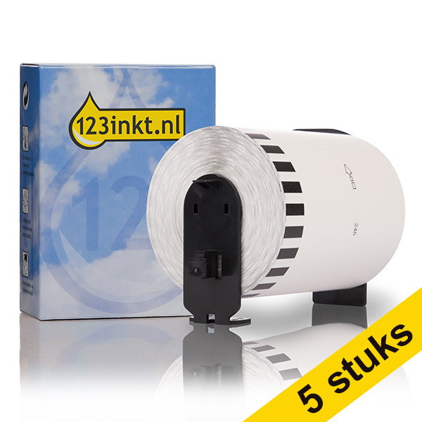 Aanbieding: 123inkt huismerk vervangt 5x Brother DK-22246 continue papiertape DK22246C 650657 - 1