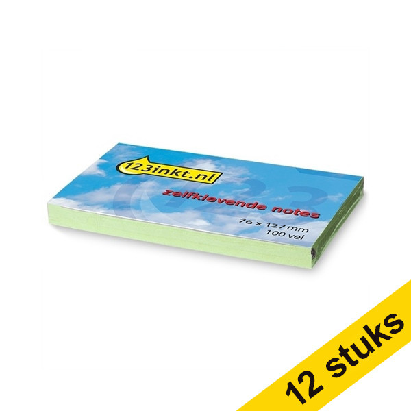 Aanbieding: 12 x 123inkt zelfklevende notes groen 76 x 127 mm  300251 - 1