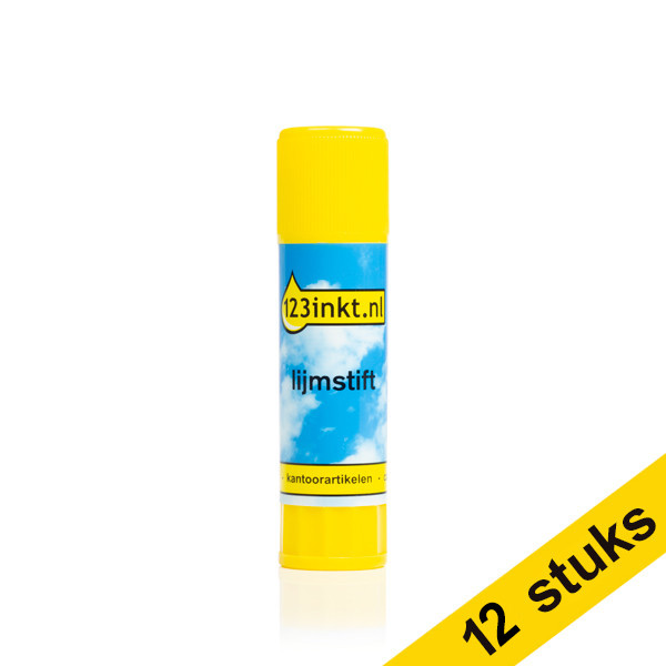 Aanbieding: 12x 123inkt lijmstift medium (21 g)  301325 - 1