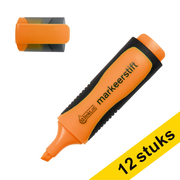 Aanbieding: 12x 123inkt markeerstift oranje  300391 - 1