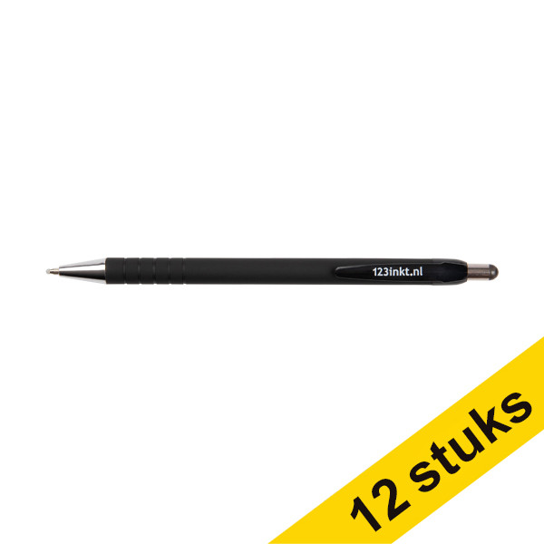 Aanbieding: 12x 123inkt ultra smooth balpen zwart (1 mm)  301668 - 1