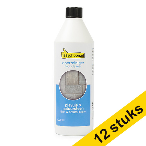 Aanbieding: 12x 123schoon vloerreiniger Plavuis & Natuursteen (1000ml)  SDR06009 - 1