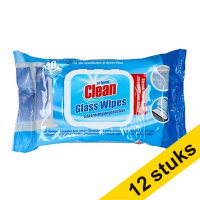 Aanbieding: 12x At Home Clean hygiënische doekjes glas (40 stuks)  SDR05107