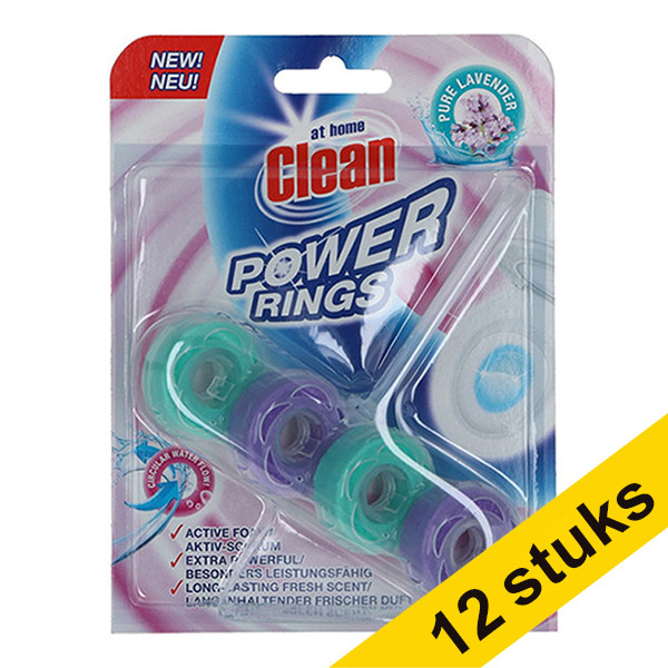 Aanbieding: 12x At Home Clean toiletblok Power Rings Pure Lavender (40 gram)  SAT00061 - 1