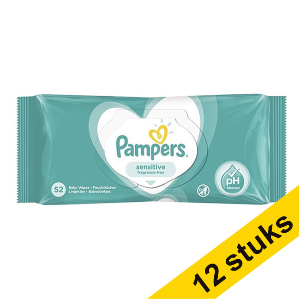 Aanbieding: 12x Pampers billendoekjes Sensitive (52 stuks)  SPA00191 - 1