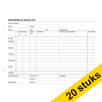 Aanbieding: 20x 123inkt werkbriefje wekelijks (50 vel)