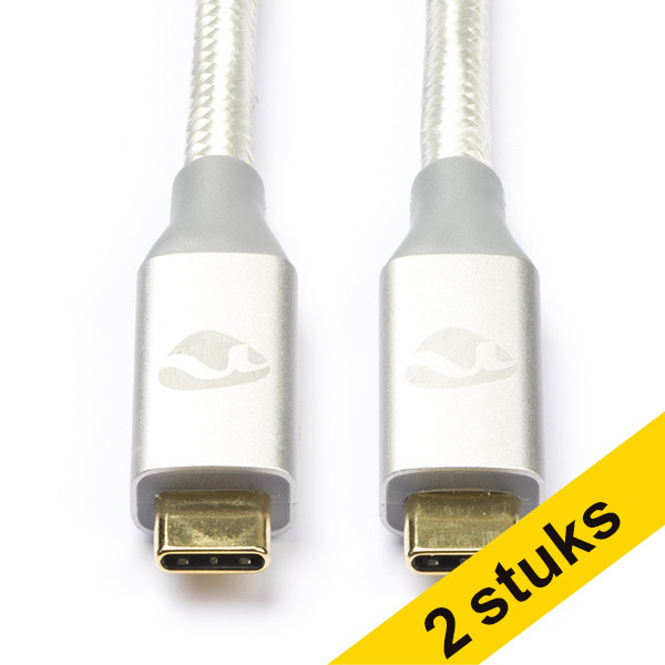 Aanbieding: 2x Nedis Apple iPhone USB-C naar USB-C 3.2 oplaadkabel wit (1 meter)  340008 - 1