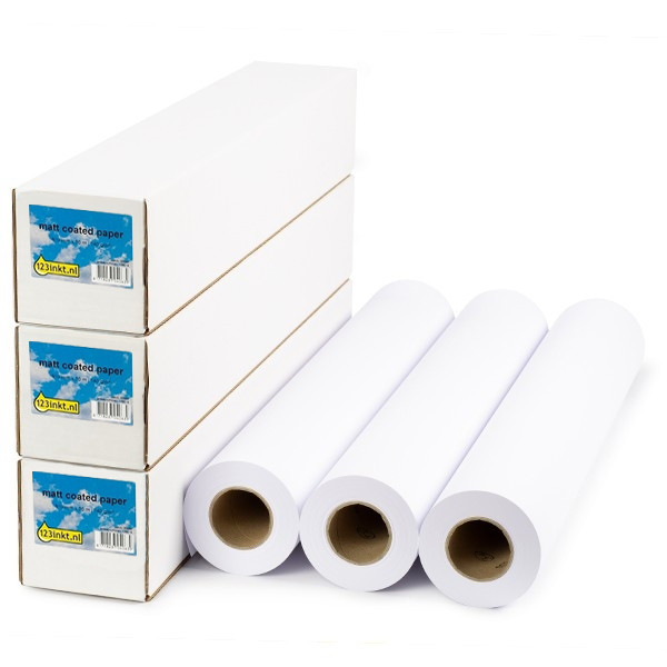 Aanbieding: 3x 123inkt Matt Coated paper roll 610 mm (24 inch) x 30 m (180 grams)  302091 - 1