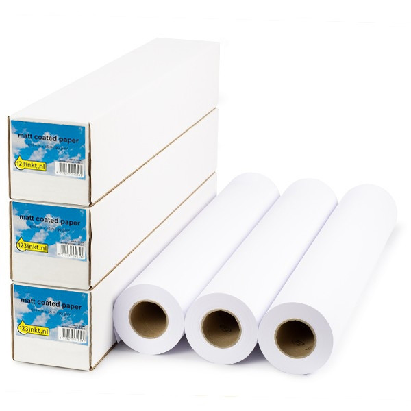 Aanbieding: 3x 123inkt Matt Coated paper roll 610 mm (24 inch) x 45 m (90 grams)  302099 - 1