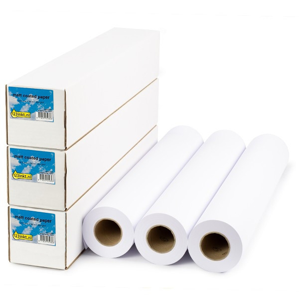Aanbieding: 3x 123inkt Standard paper roll 594 mm (23 inch) x 90 m (80 grams)  302093 - 1