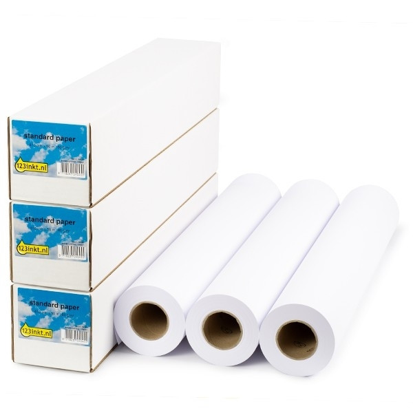 Aanbieding: 3x 123inkt Standard paper roll 610 mm (24 inch) x 50 m (80 grams) 1569B007C 155046 - 1