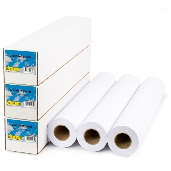 Aanbieding: 3x 123inkt Standard paper roll 610 mm (24 inch) x 50 m (90 grams) 1570B007C 155044 - 1