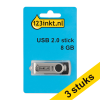Aanbieding: 3x 123inkt USB 2.0-stick 8GB