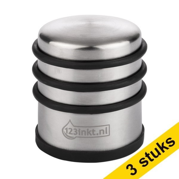 Aanbieding: 3x 123inkt deurstopper 1 kg chroom/zwart - hoog model  247489 - 1